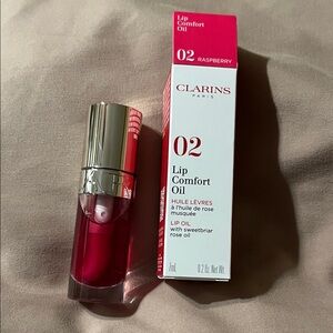 NIB Clarins Lip Comfort Oil - Sweet Raspberry 02